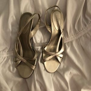 Silver strap heels